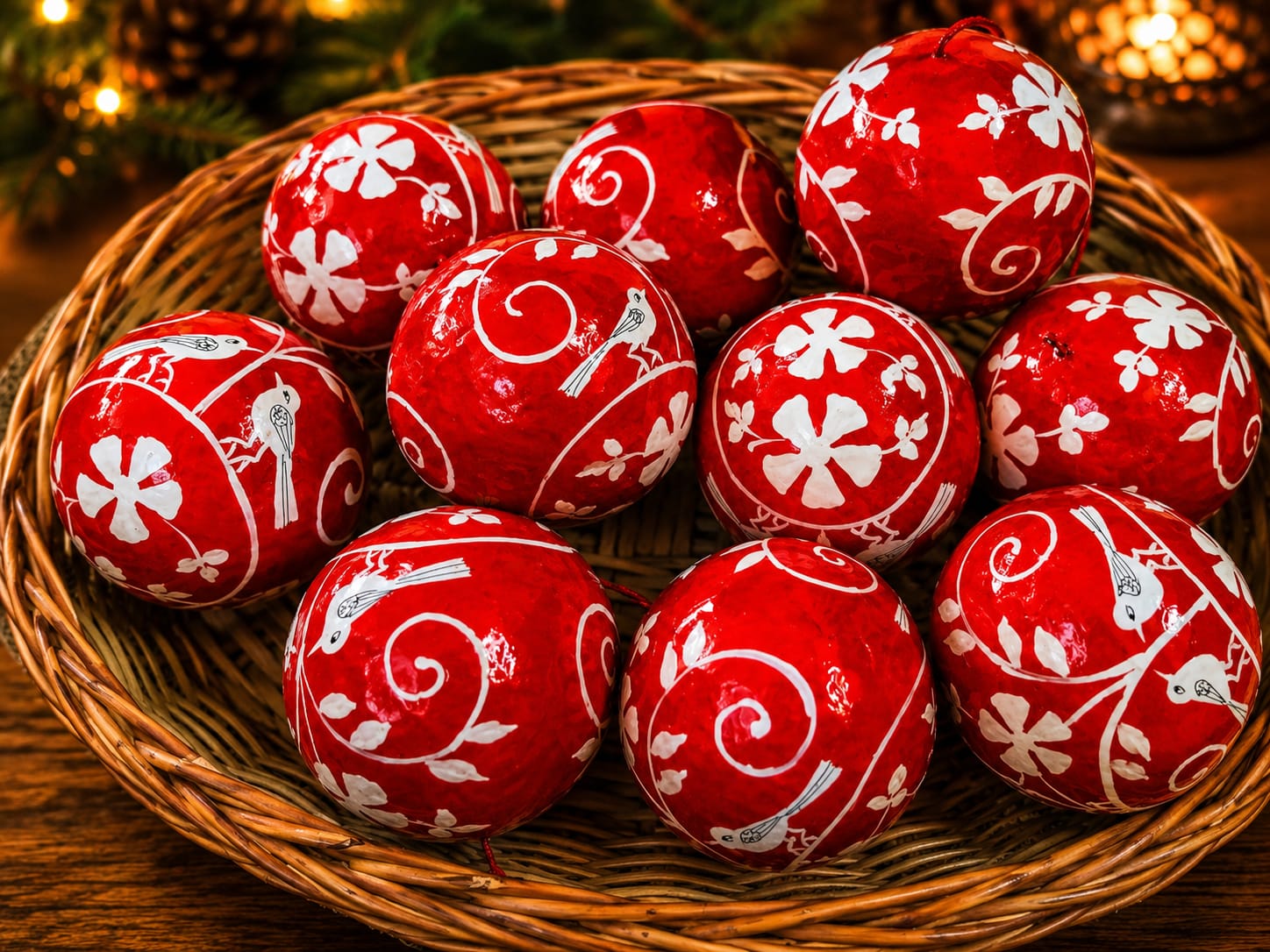 Handmade Christmas Balls,Indian Ornaments,Christmas tree Decoration,Paper Mache bauble,Handmade Christmas Ornament,Hanging christmas Bauble.